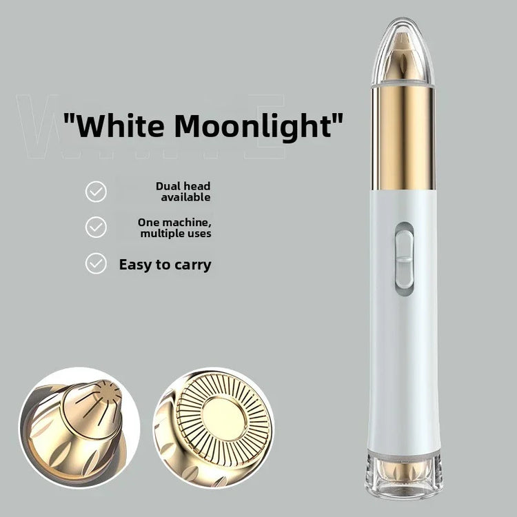 White Moonlight dual-head facial roller and beauty device for home skincare routine