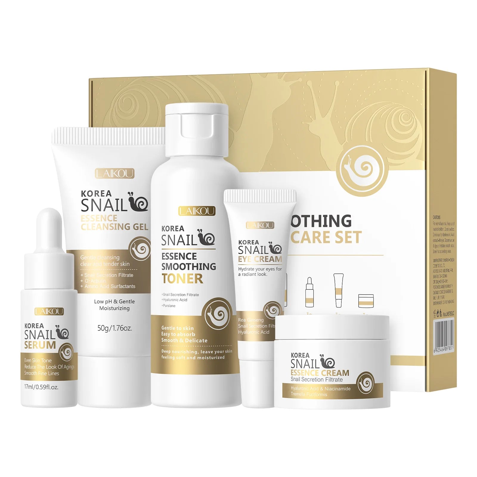 Set de Skincare Revitalizante de Baba de Caracol – 5 Piezas Antiedad