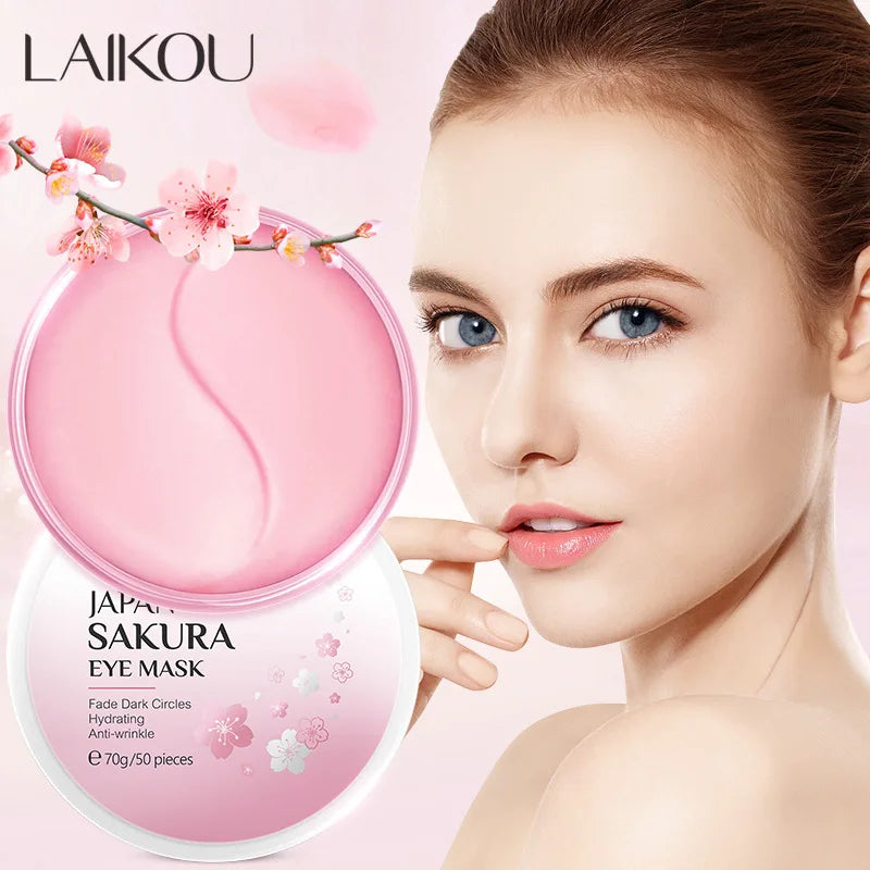 Kit de Skincare Coreano Sakura LAIKOU – Set Facial Completo con Máscara de Ojos y Labios