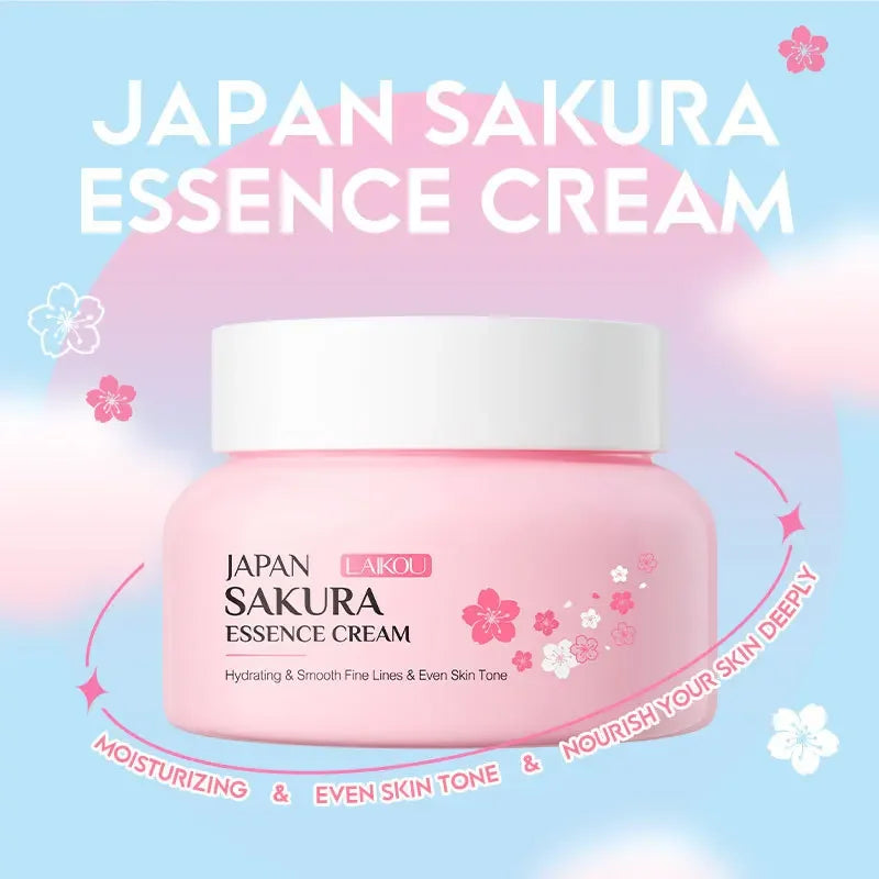 Crema Hidratante de Sakura LAIKOU Japan 60g – Aclarante, Nutritiva y Control de Grasa