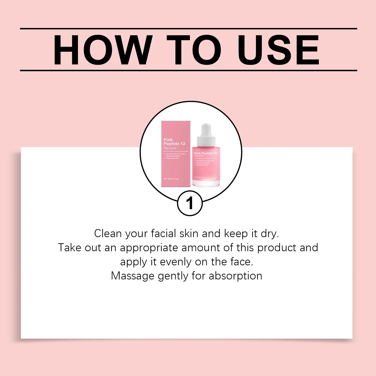 Sérum Facial Pink Peptide 12 con Niacinamida – Efecto Glass Skin Coreano