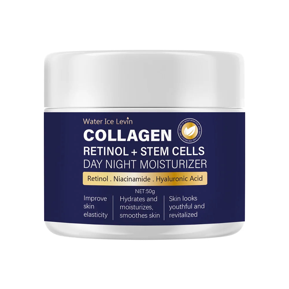 Crema Facial de Colágeno 50g con Retinol y Ácido Hialurónico – Antiedad Día y Noche