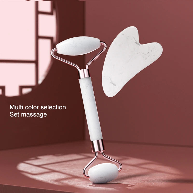 Gesichtsroller und Gua-Sha-Stein aus Harz für Gesichts-, Hals- und Augenpartiemassage