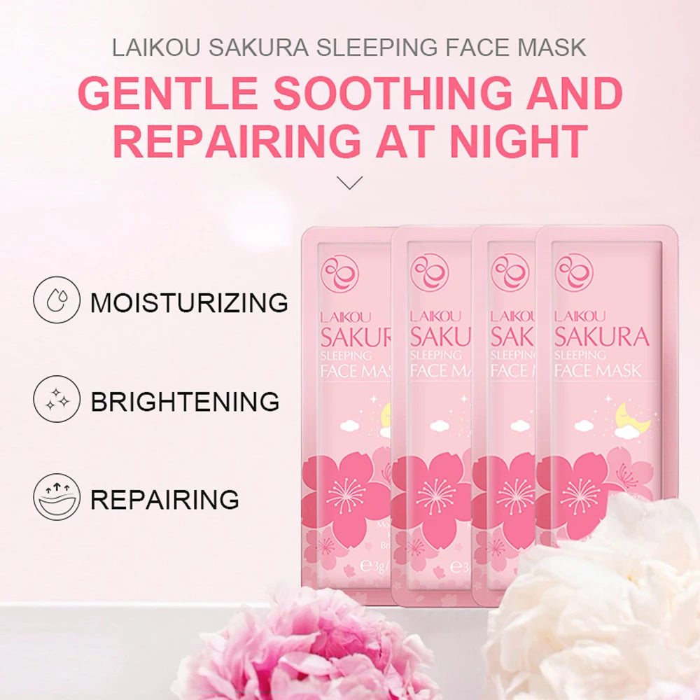 Kit de Skincare Coreano Sakura LAIKOU – Set Facial Completo con Máscara de Ojos y Labios