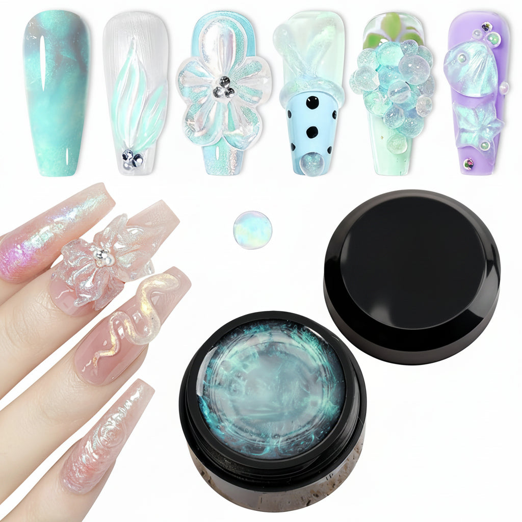 Gel de Uñas 3D Escultórico (Capa Dura No Pegajosa para Diseños en Relieve, Lazos y Nail Art)