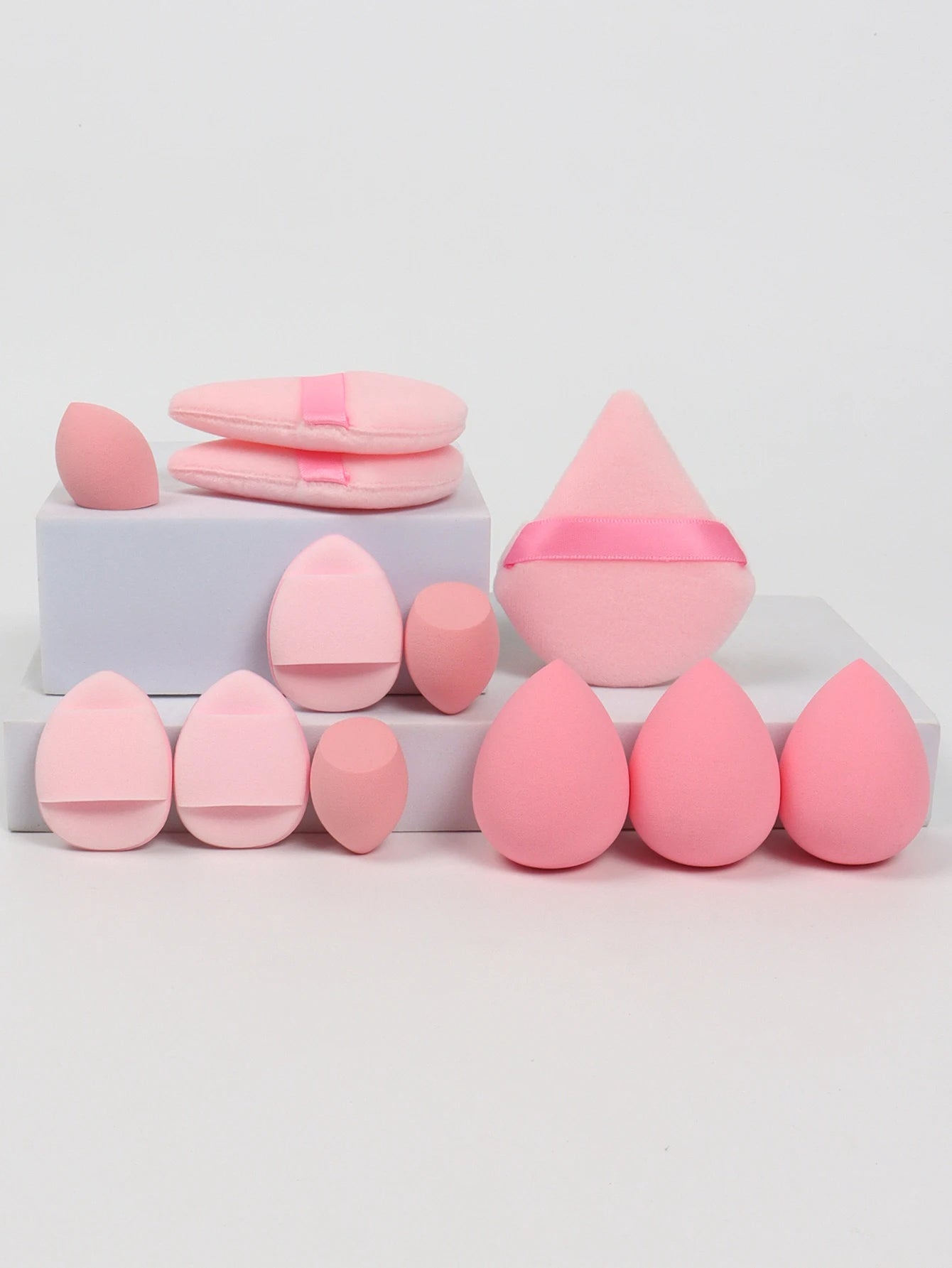 Set de 12 Esponjas de Maquillaje Multiusos (Incluye Borlas para Polvo y Miniesponjas de Precisión)
