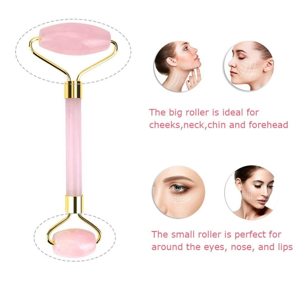 Rodillo de Jade para Masaje Facial para cuidado facial