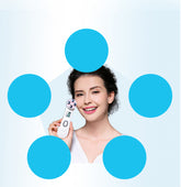 Aparato facial EMS con radiofrecuencia y luz LED de 6 colores — detalle