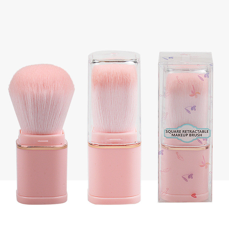 Brocha Retráctil de Maquillaje en presentación con cabezal retráctil y empaque, perfecta para llevar en tu bolso.