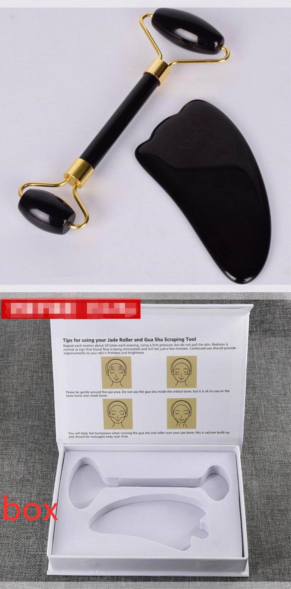 Rodillo de Jade para Masaje Facial para cuidado facial