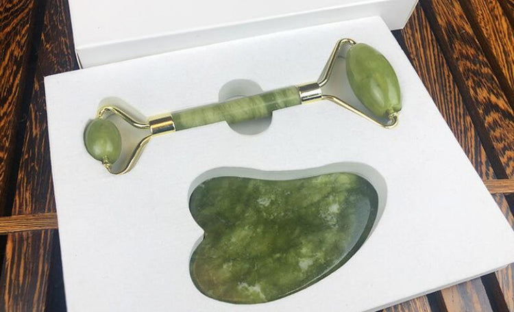 Rodillo de Jade para Masaje Facial para cuidado facial