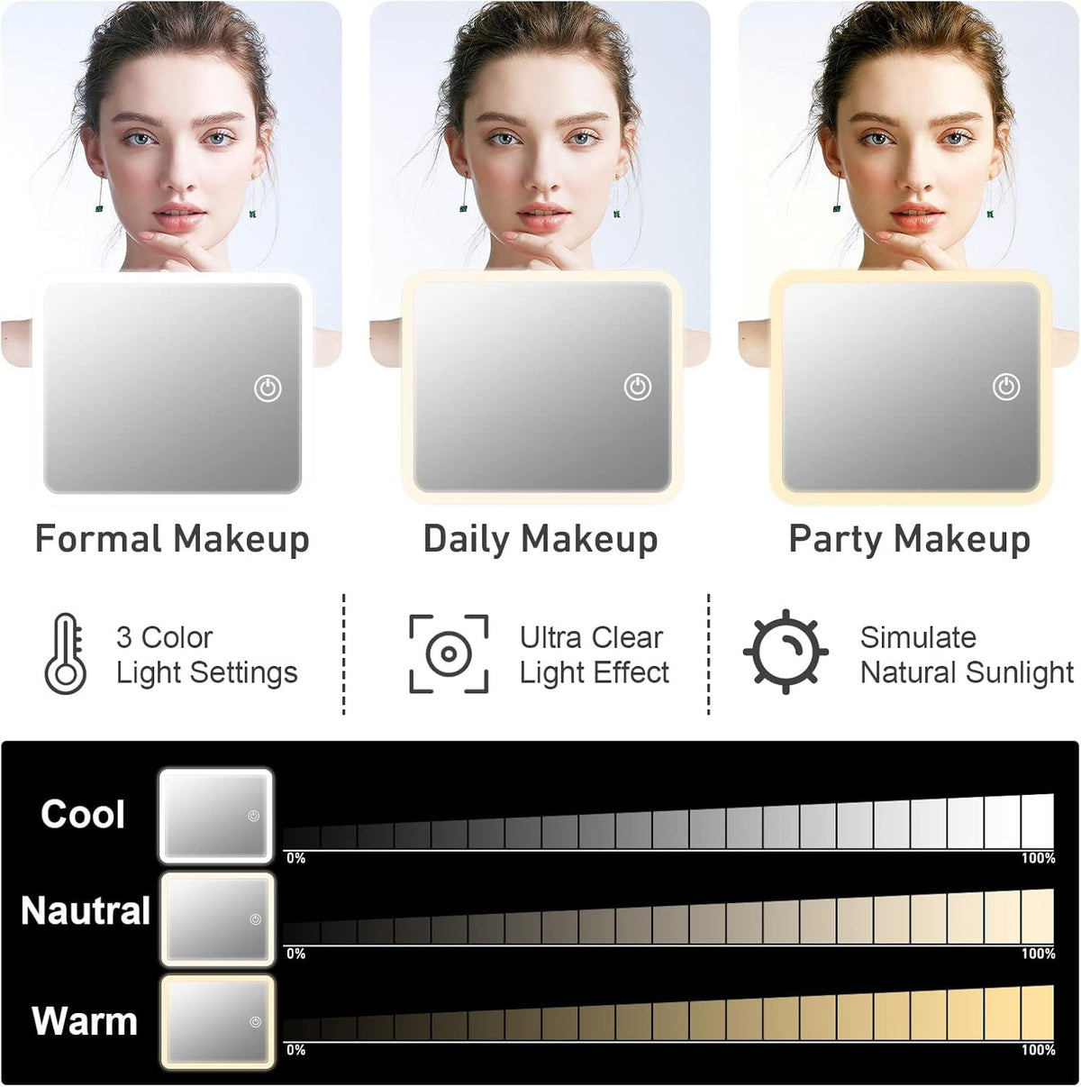 Neceser de maquillaje con espejo LED - vista 2