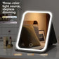Espejo de Maquillaje con Luz LED Plegable y Recargable