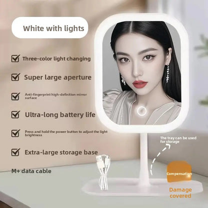 Espejo de Maquillaje LED Táctil con 3 Tonos de Luz
