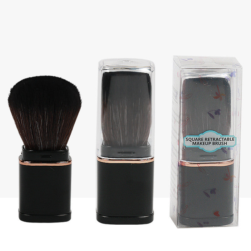 Brocha Retráctil de Maquillaje en presentación con cabezal retráctil y empaque, perfecta para llevar en tu bolso.