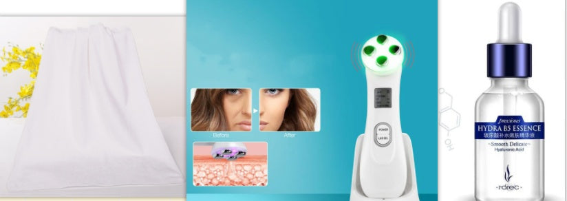 Aparato facial EMS con radiofrecuencia y luz LED de 6 colores — vista del conjunto