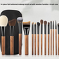 Set de 14 Brochas de Maquillaje con Mango de Madera