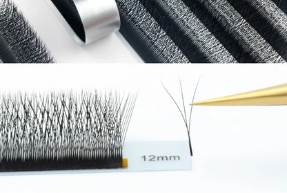Extensiones de Pestañas en Forma de W NAGARAKU (Abanicos Premoldeados 3D, 4D, 5D, 6D de Crecimiento Automático y Alta Calidad)