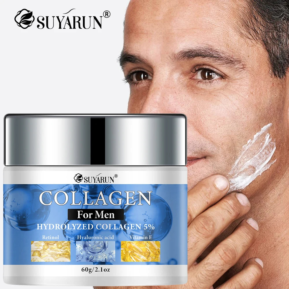 Crema Facial de Colágeno para Hombre SUYARUN – Hidratante, No Grasa y Certificada CPNP