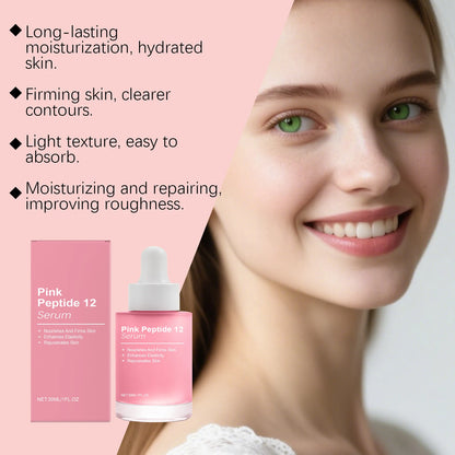 Sérum Facial Pink Peptide 12 con Niacinamida – Efecto Glass Skin Coreano