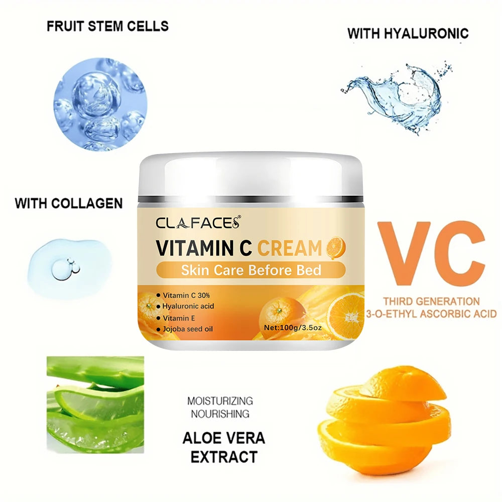 Crema Facial Retinol y Vitamina C – Antiarrugas, Hidratante y Aclarante con Ácido Hialurónico