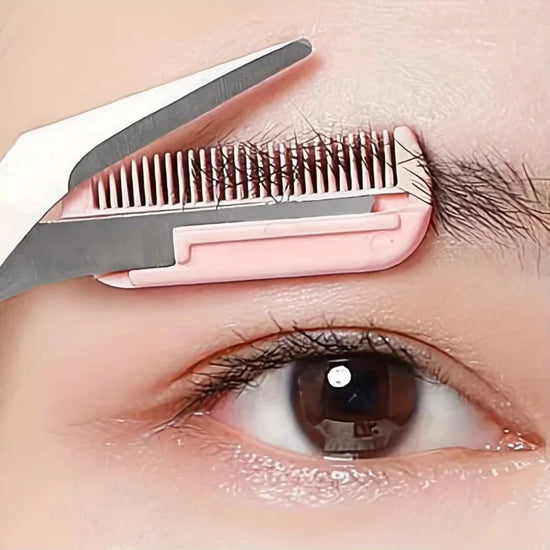 Tijeras para cejas de acero inoxidable con peine