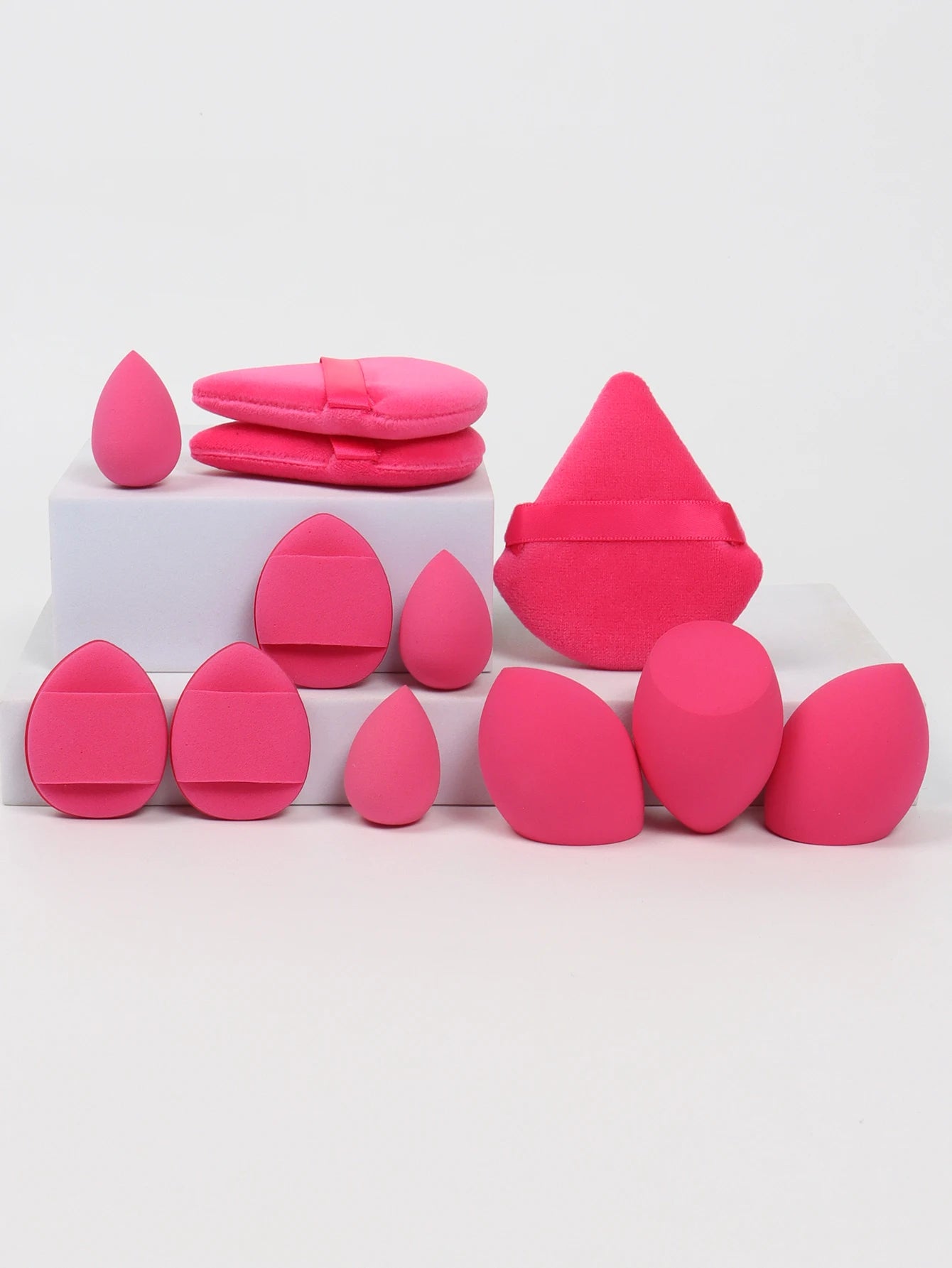 Set de 12 Esponjas de Maquillaje Multiusos (Incluye Borlas para Polvo y Miniesponjas de Precisión)