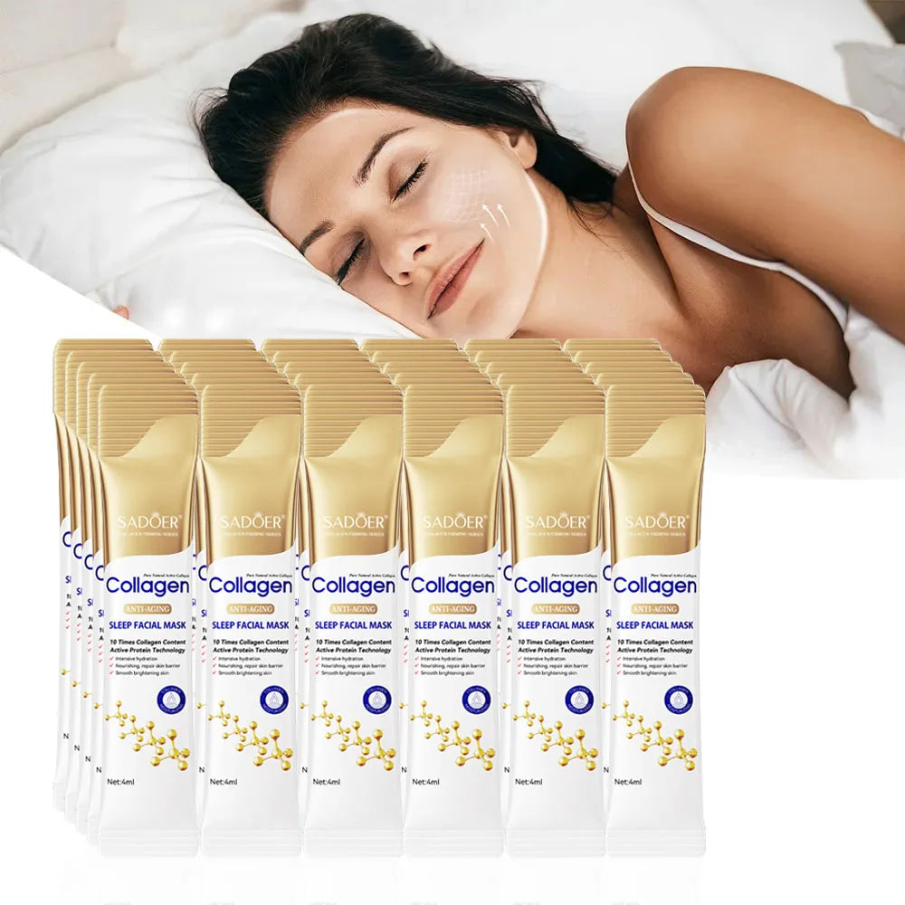 Set de 30 Máscaras para Dormir de Colágeno SADOER – Antiarrugas, Hidratantes y Aclarantes