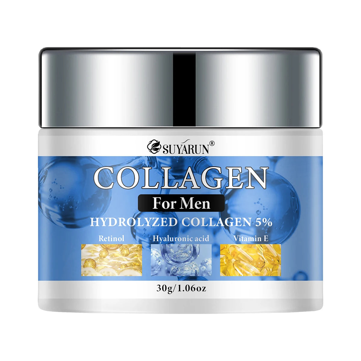Crema Facial de Colágeno para Hombre SUYARUN – Hidratante, No Grasa y Certificada CPNP