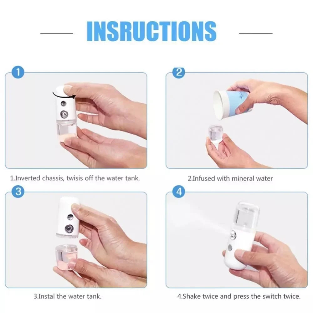 Nebulizador facial nano portátil recargable por USB