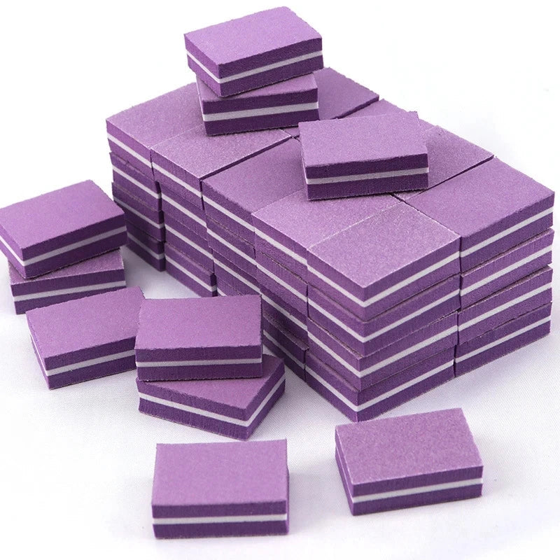 Pack de 50 Mini Limas y Bloques Pulidores Profesionales de Uñas Grano 100/180