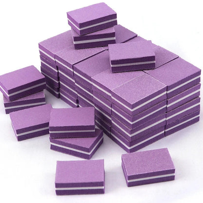 Pack de 50 Mini Limas y Bloques Pulidores Profesionales de Uñas Grano 100/180