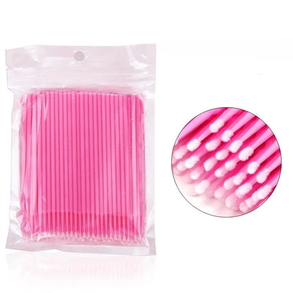 Pack de 100 Mini Bastoncillos de Algodón de Precisión (Microhisopos Ideales para Aplicación de Adhesivo de Pestañas y Maquillaje)