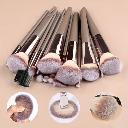 Professionelles Make-up Pinselset, weiche Pinsel für Puder, Lidschatten und Concealer (10-20 Stück)