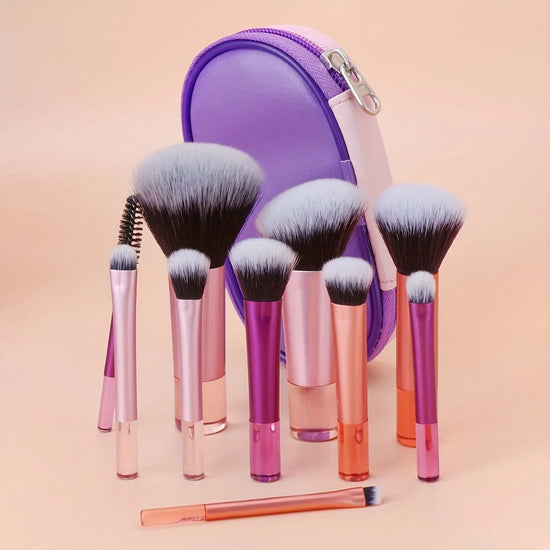 Set de 10 brochas de maquillaje