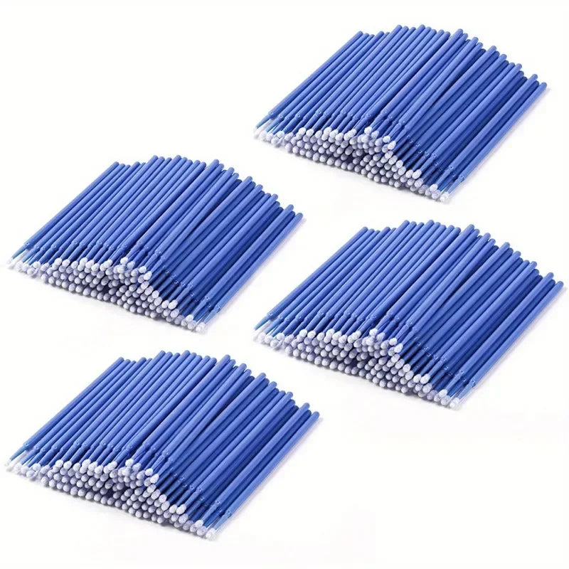 Pack de 100 Mini Bastoncillos de Algodón de Precisión (Microhisopos Ideales para Aplicación de Adhesivo de Pestañas y Maquillaje)