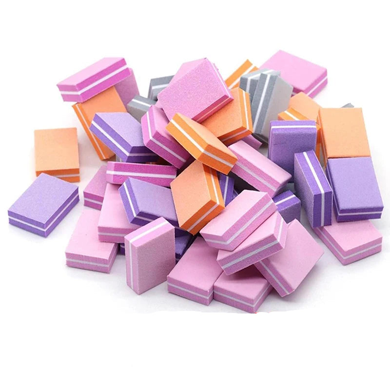 Pack de 50 Mini Limas y Bloques Pulidores Profesionales de Uñas Grano 100/180