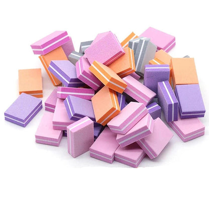 Pack de 50 Mini Limas y Bloques Pulidores Profesionales de Uñas Grano 100/180