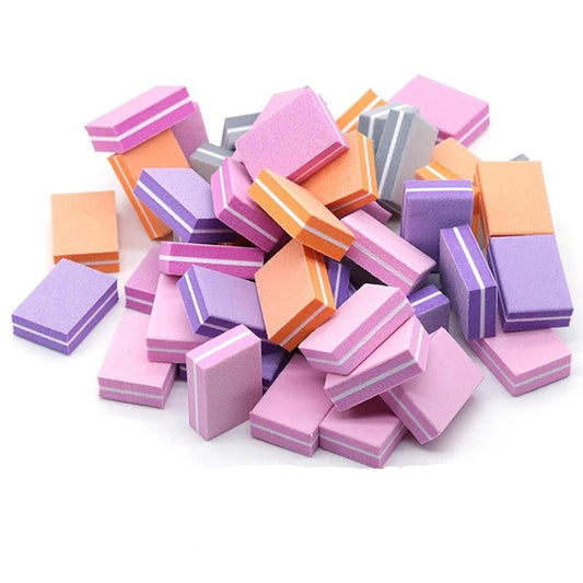 Pack de 50 Mini Limas y Bloques Pulidores Profesionales de Uñas Grano 100/180