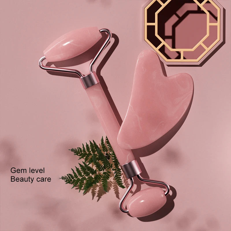 Gesichtsroller und Gua-Sha-Stein aus Harz für Gesichts-, Hals- und Augenpartiemassage