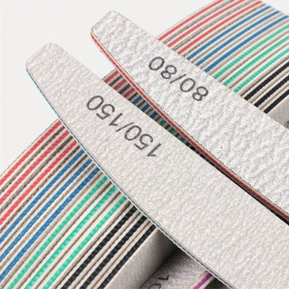 Lima Profesional de Uñas de Alta Durabilidad Grano 80/100/150/180/240 (Diseño Media Luna Grueso)