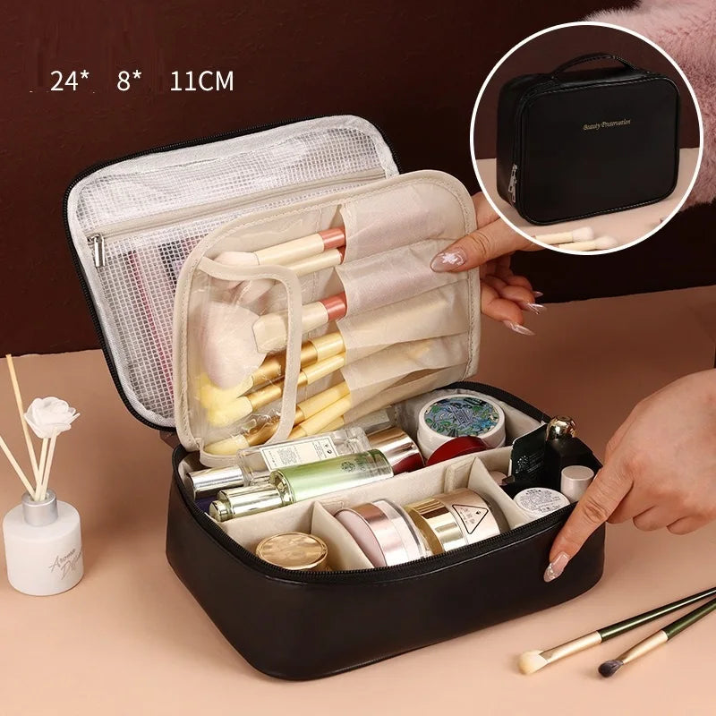 Neceser de Viaje de Lujo en Piel Sintética – Gran Capacidad y Diseño Elegante