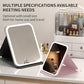 Espejo de maquillaje LED plegable con 3 tonos de luz