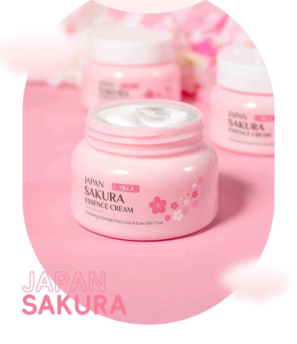 Crema Hidratante de Sakura LAIKOU Japan 60g – Aclarante, Nutritiva y Control de Grasa
