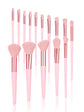 Set de 15 brochas de maquillaje rosas con bote