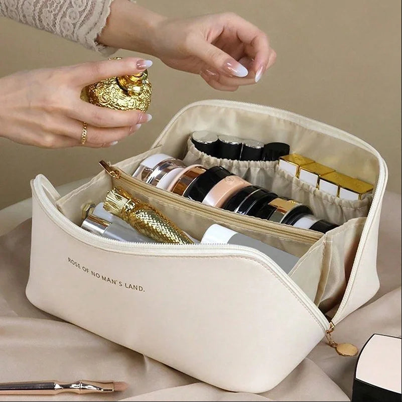 Bolsa Organizadora de Maquillaje para Viaje – Estuche de Lujo con Cremallera