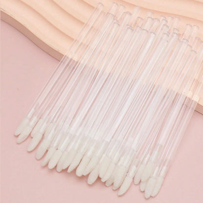 50-Pack Disposable Eyelash and Eyebrow Brushes with Crystal Handle (Makeup Spoolies)