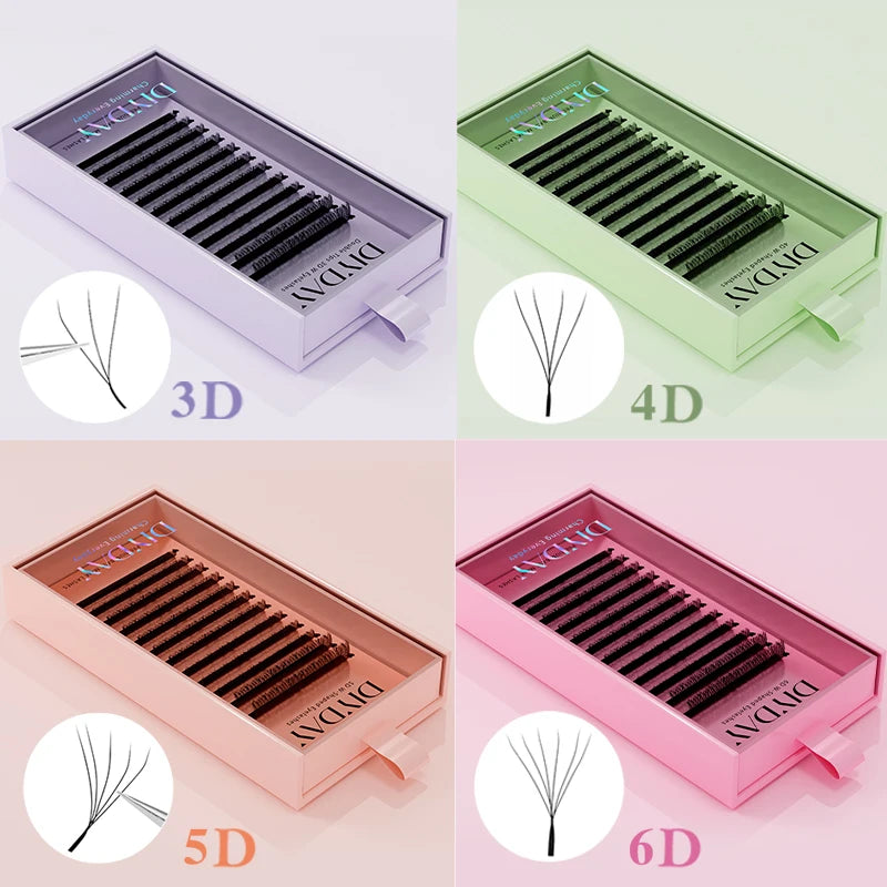 Extensiones de Pestañas en Forma de W DIYDAY (Efecto Volumen 3D, 4D, 5D, 6D, 7D, 8D, Ligeras y Naturales)
