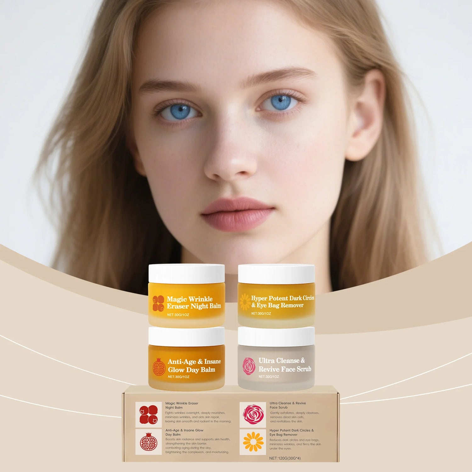 Kit de Skincare Día y Noche – Hidratación, Barrera Cutánea y Cuidado Completo de Rostro y Ojos