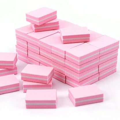 Pack de 50 Mini Limas y Bloques Pulidores Profesionales de Uñas Grano 100/180